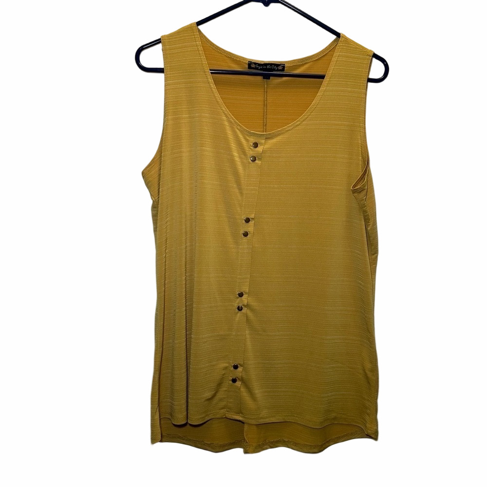 Suzie in the City Yellow Mustard Dressy Tank Size Large